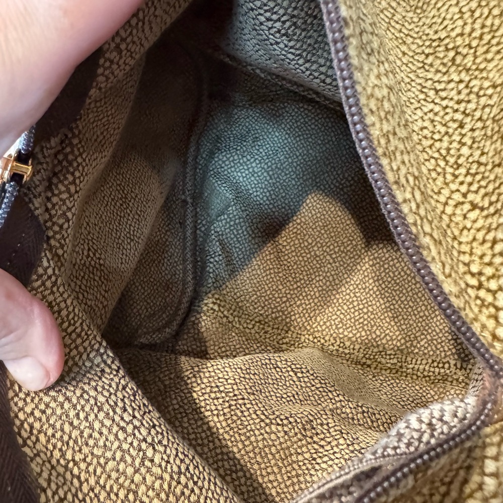 BORBONESE Brown Textured Satchel Pouch Included✨️ - Picture 14 of 16